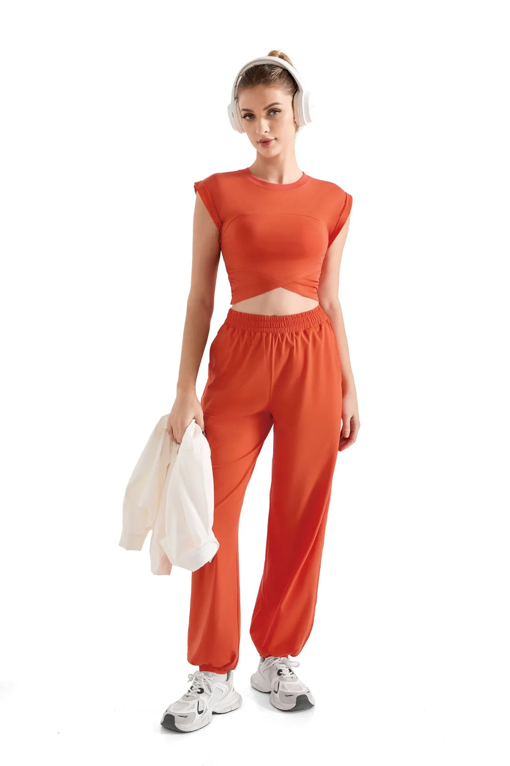 Sleeveless Crop Top Workout Set