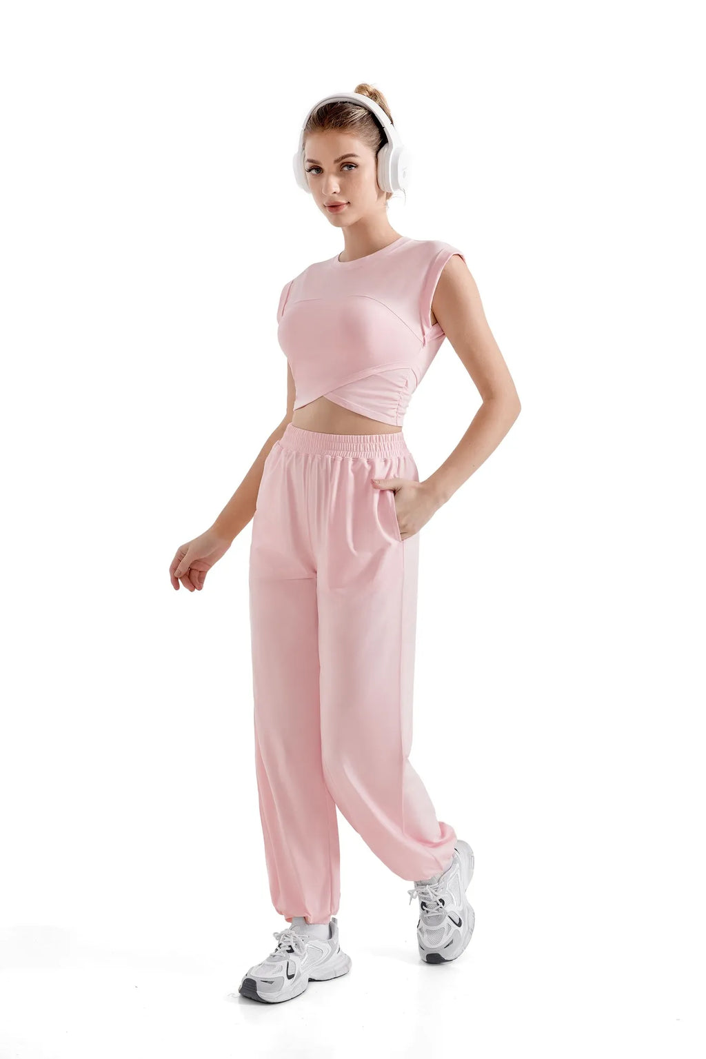 Sleeveless Crop Top Workout Set