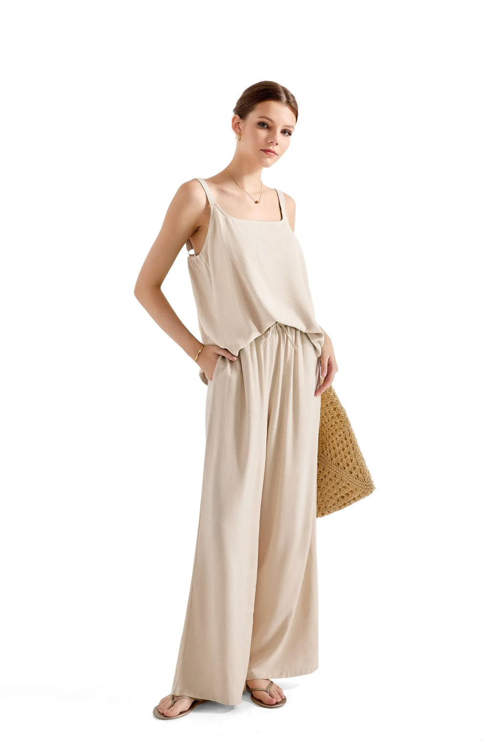 Sleeveless Loose Top Lounge Set