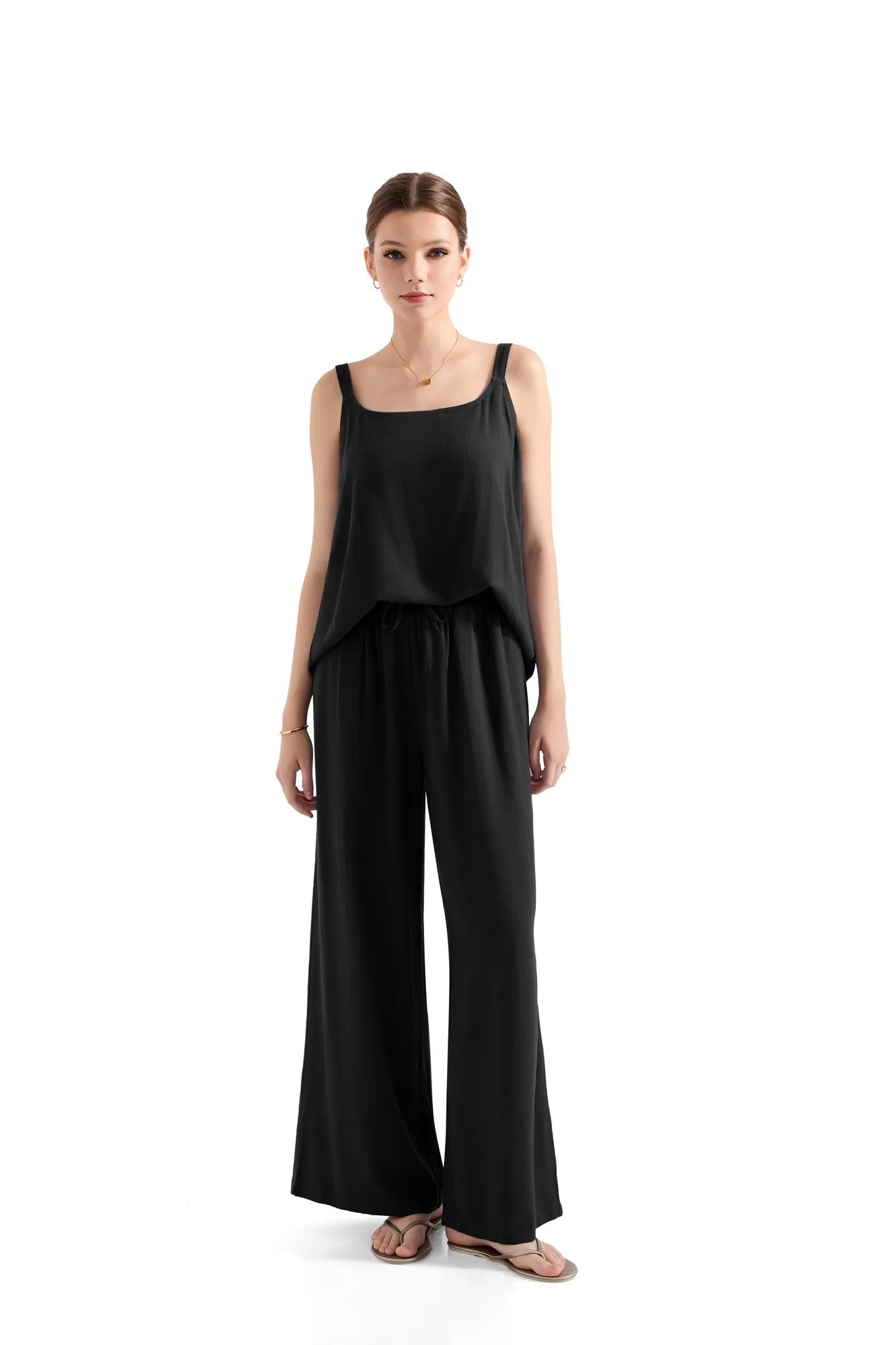 Sleeveless Loose Top Lounge Set