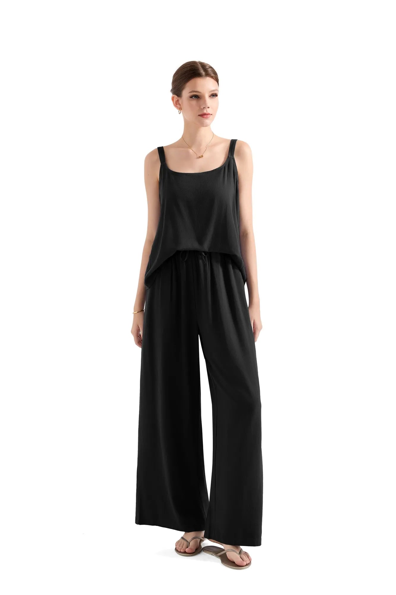 Sleeveless Loose Top Lounge Set