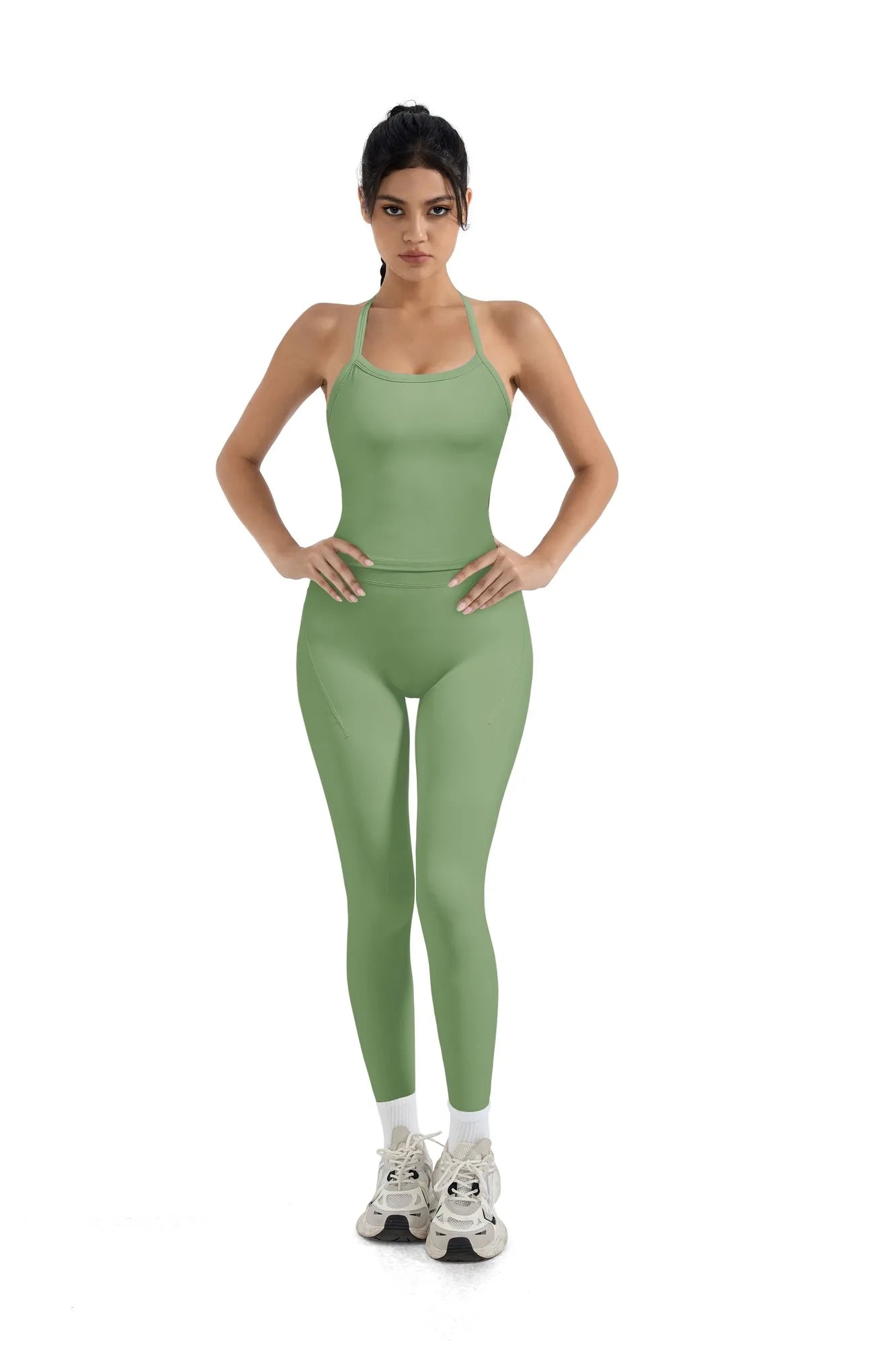 Halter Tank Top Leggings Workout Set