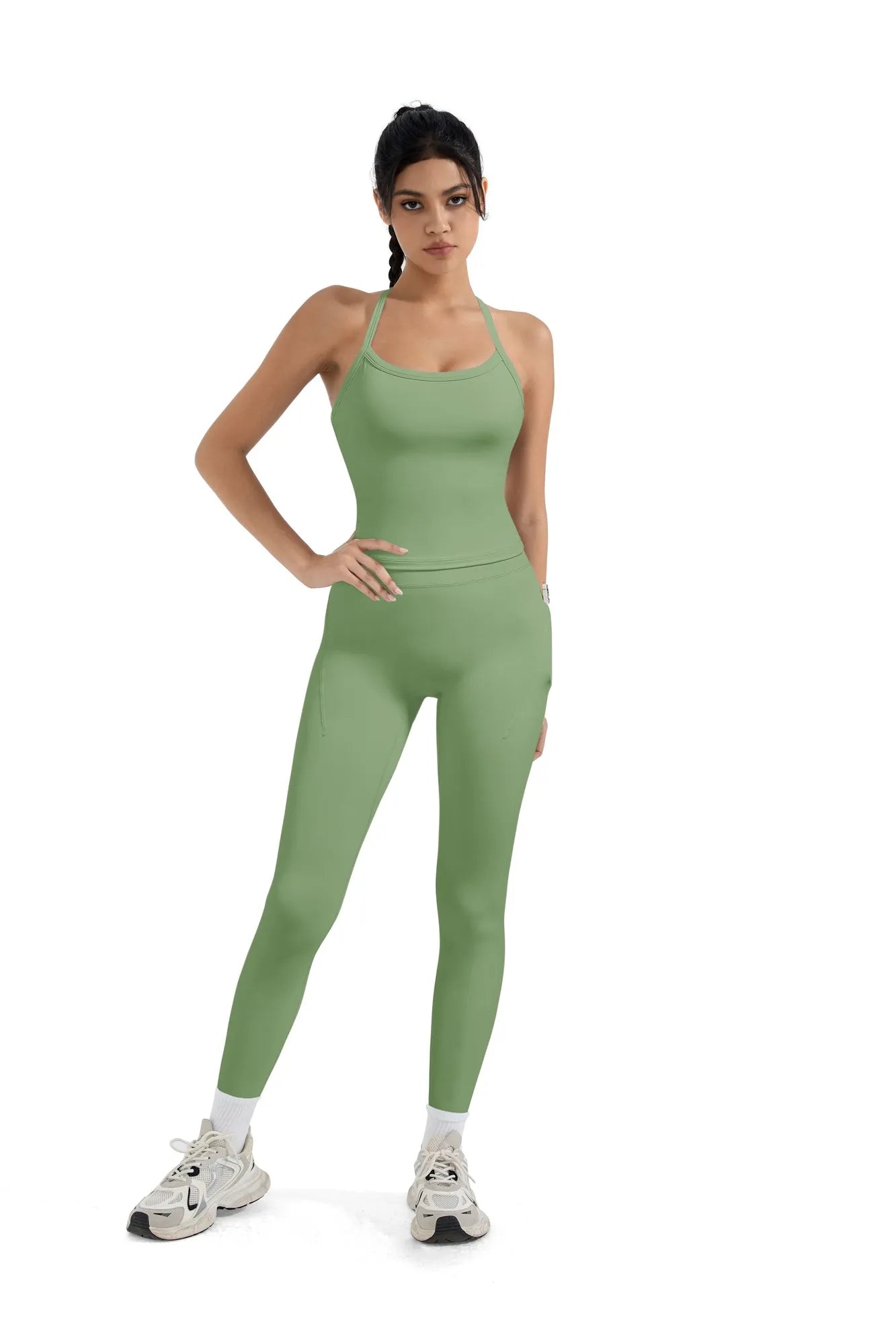 Halter Tank Top Leggings Workout Set