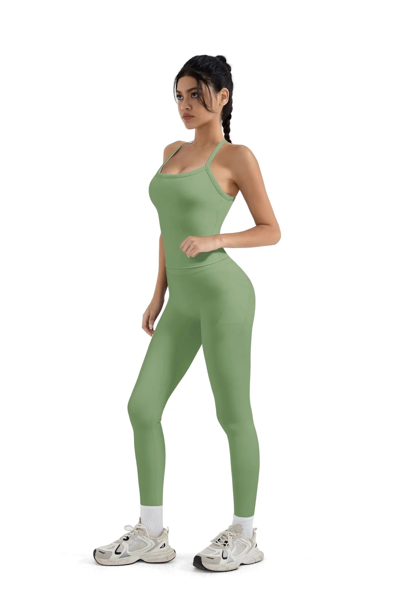 Halter Tank Top Leggings Workout Set