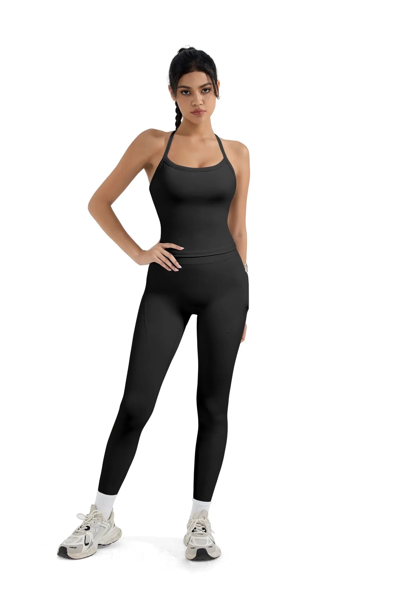 Halter Tank Top Leggings Workout Set