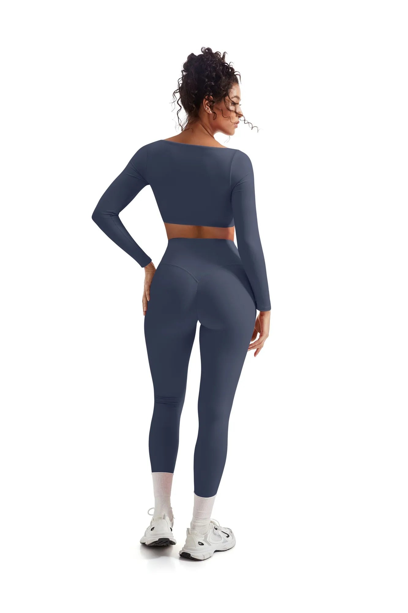 Square Neck Long Sleeve Workout Set
