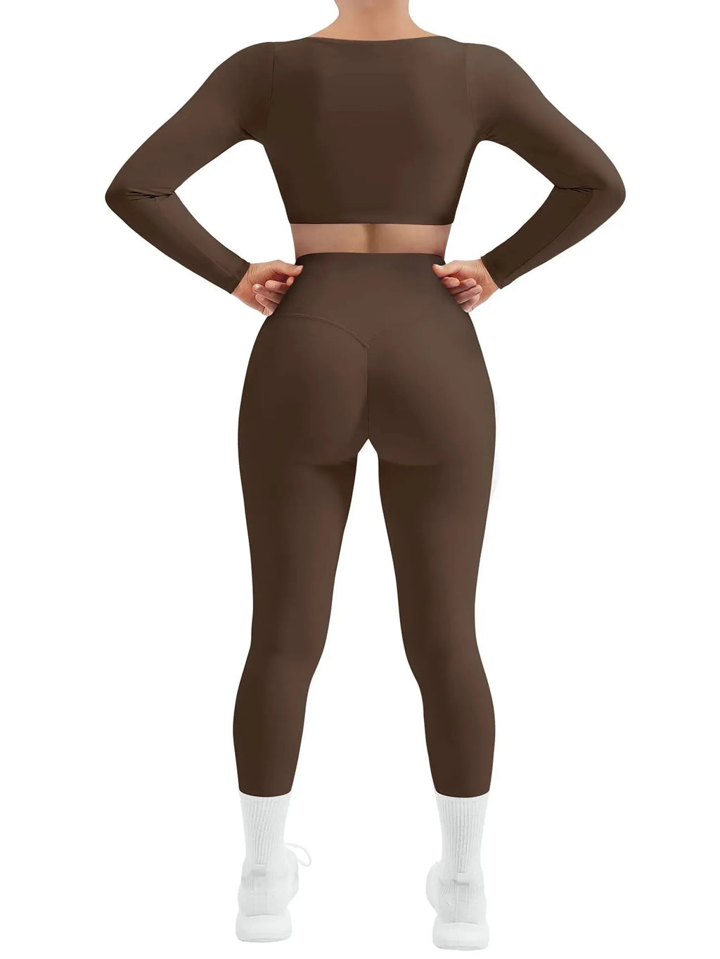 Square Neck Long Sleeve Workout Set