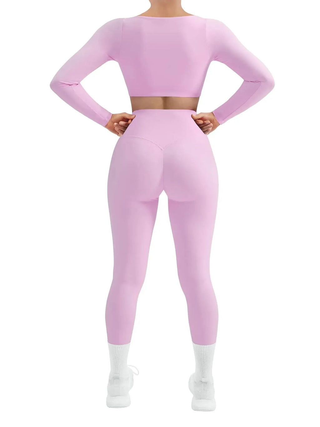 Square Neck Long Sleeve Workout Set