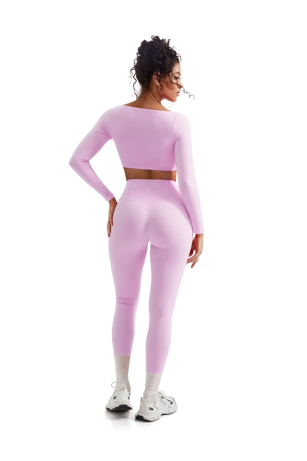 Square Neck Long Sleeve Workout Set