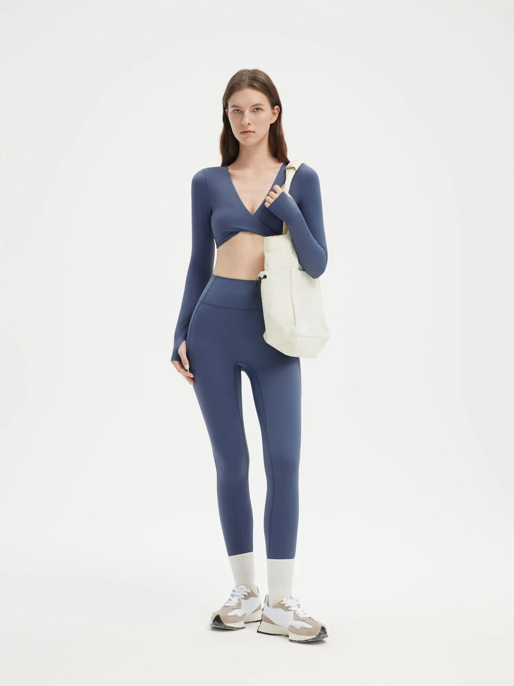Twist V Crop Top Workout Set