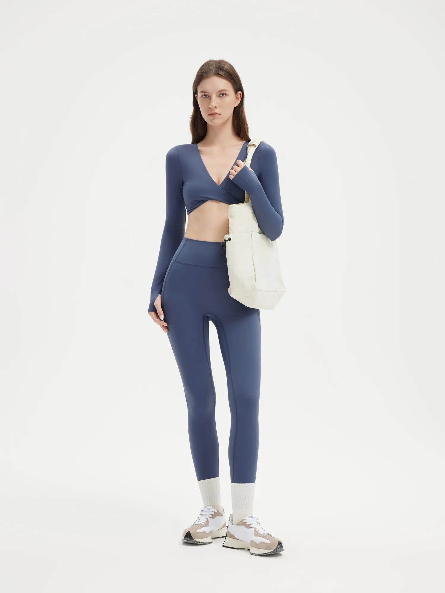 Twist V Crop Top Workout Set