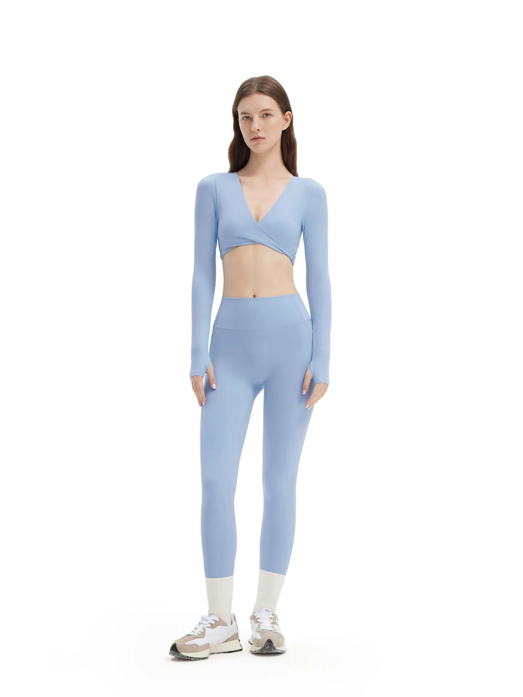 Twist V Crop Top Workout Set