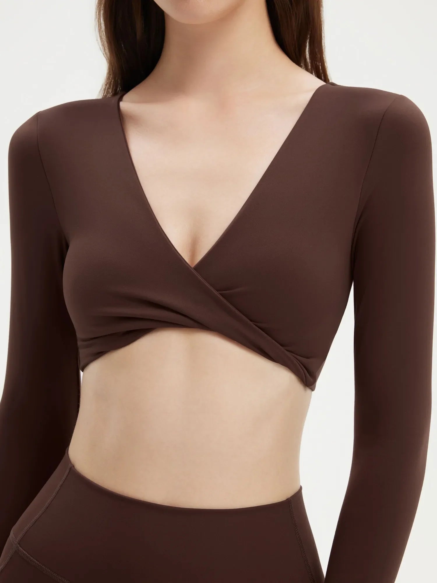 Twist V Crop Top Workout Set