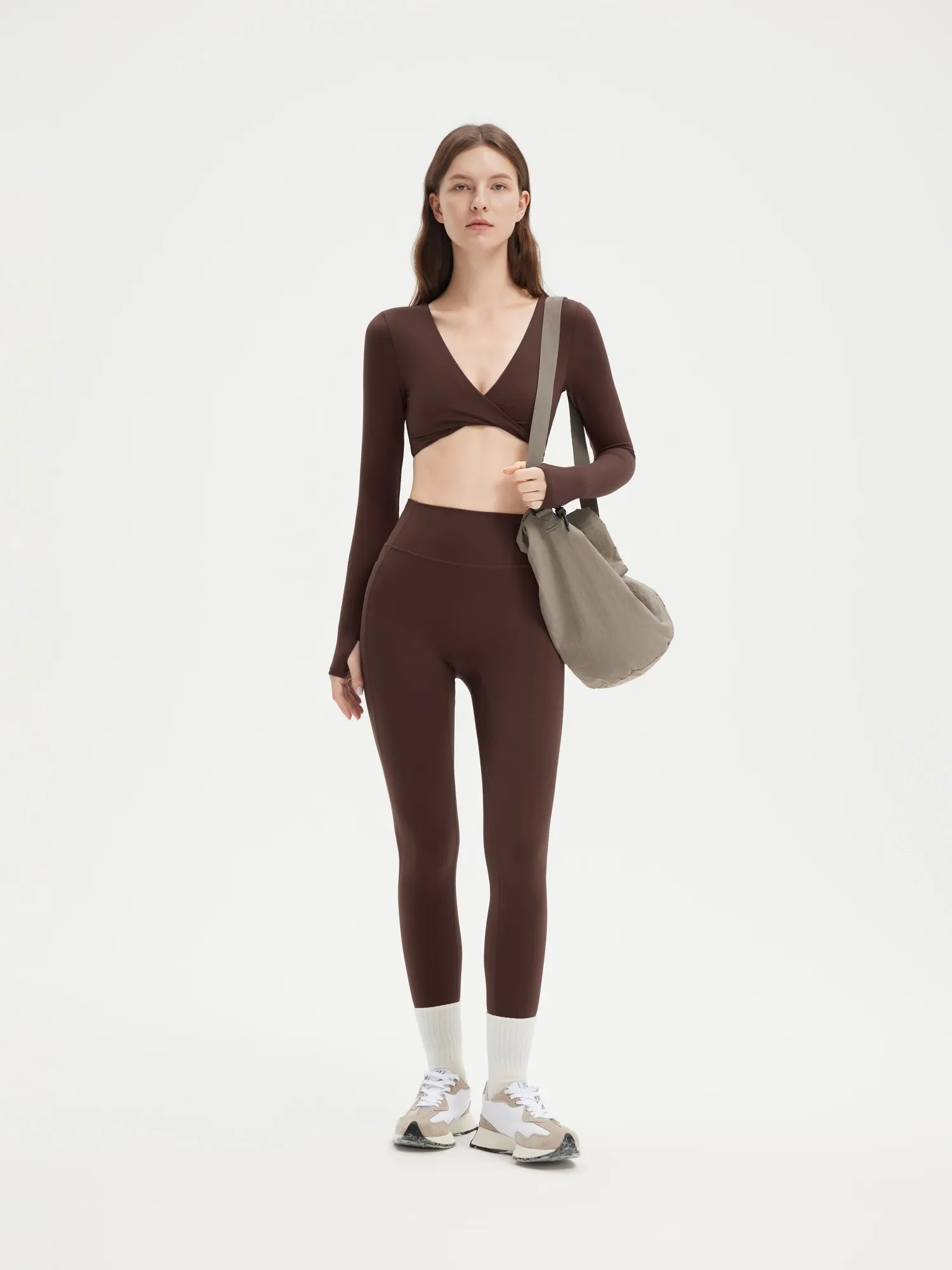 Twist V Crop Top Workout Set