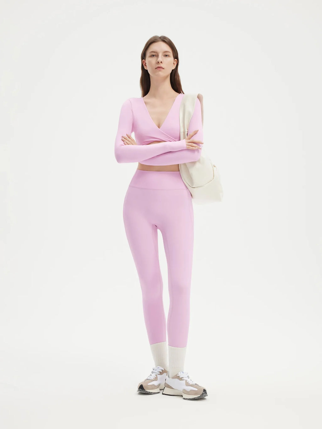 Twist V Crop Top Workout Set