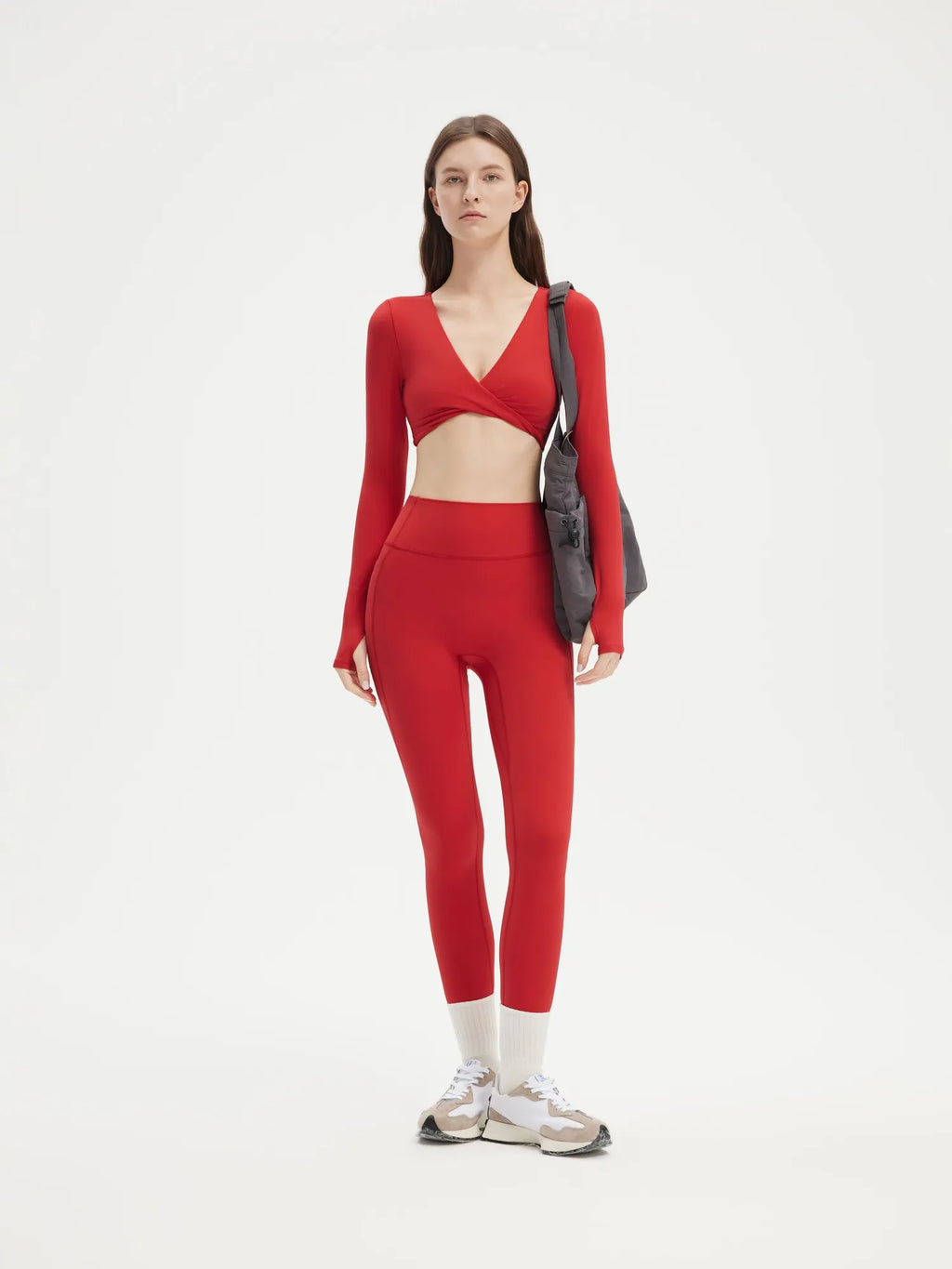 Twist V Crop Top Workout Set