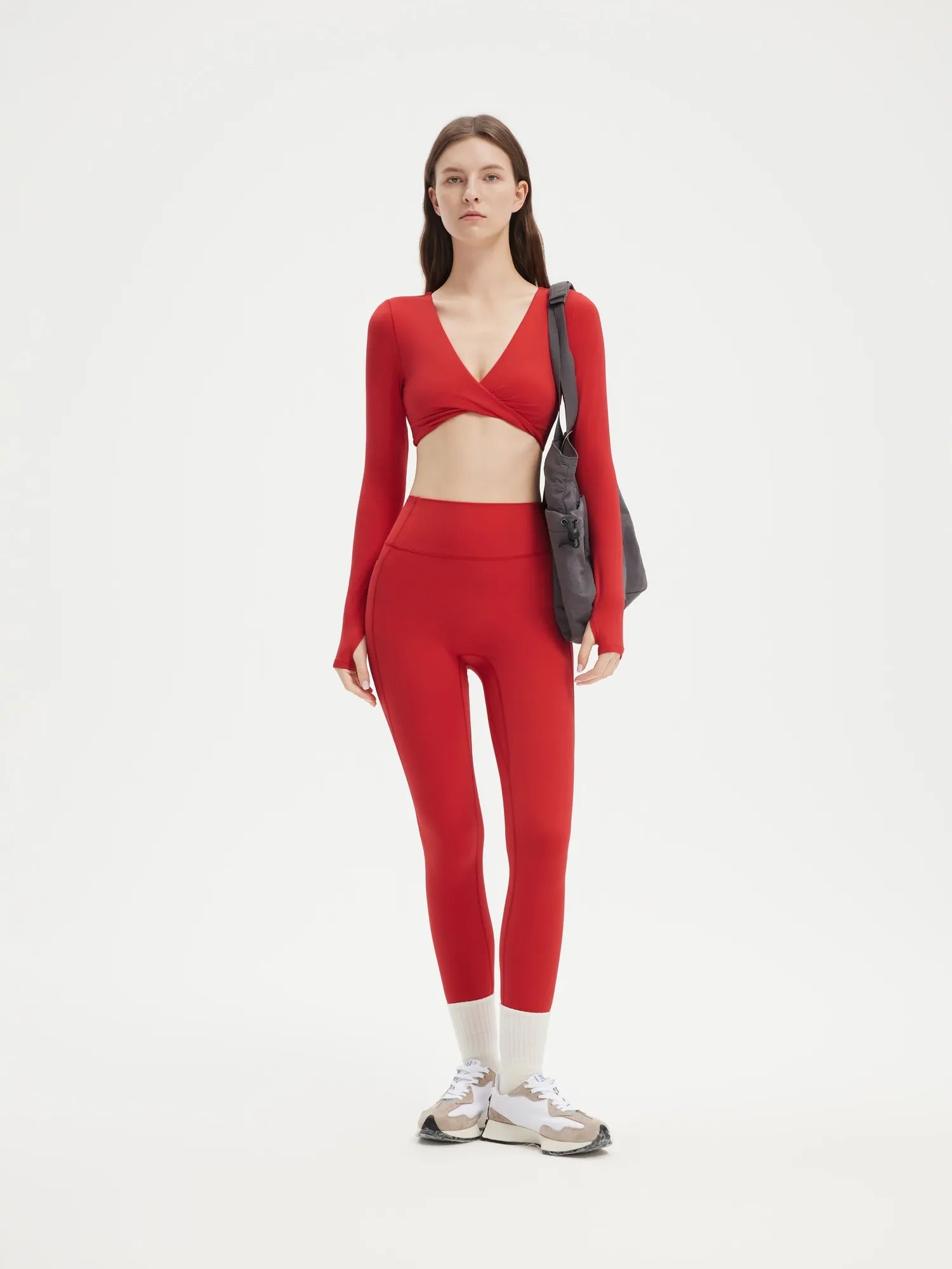 Twist V Crop Top Workout Set