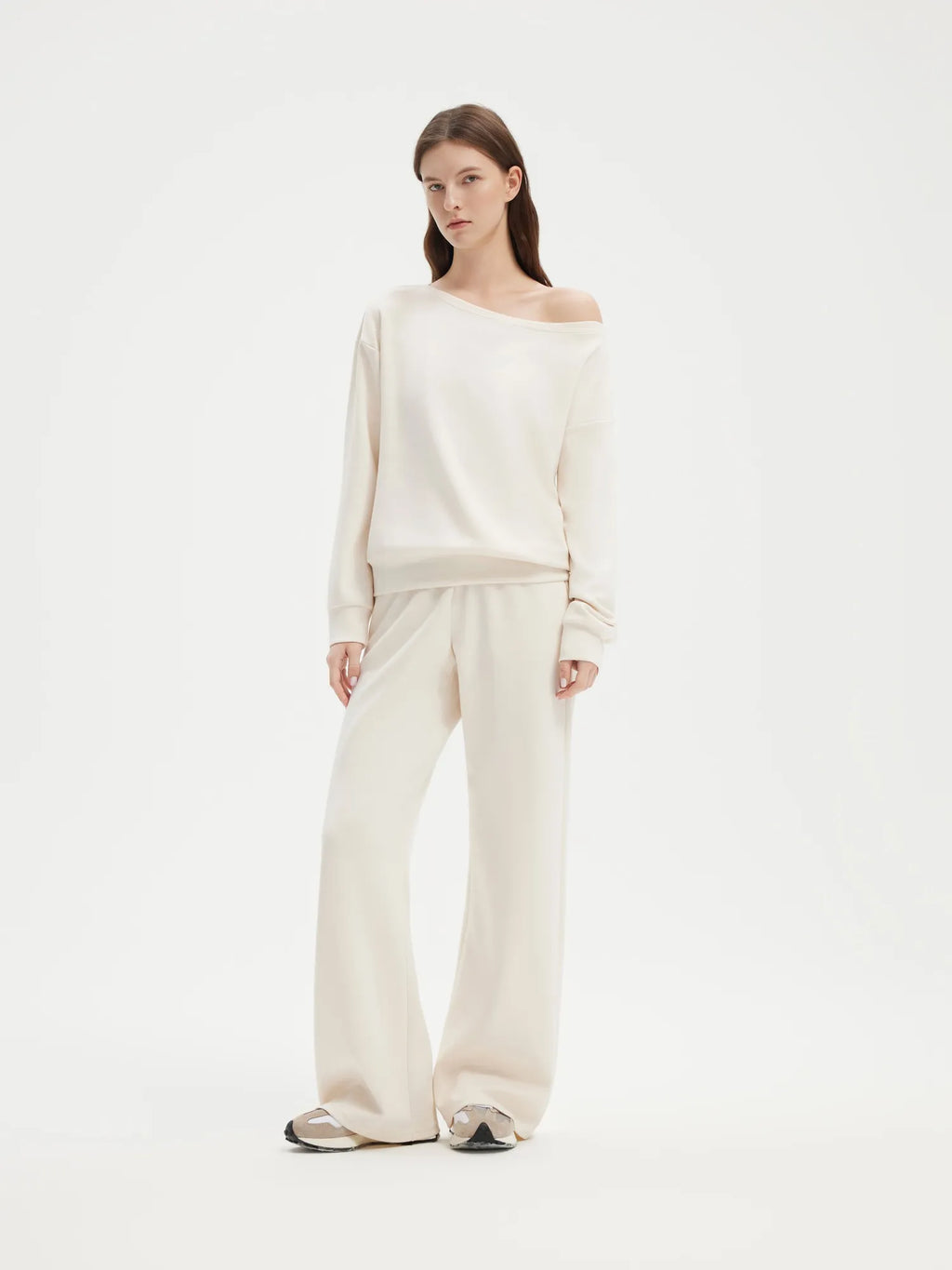 Off Shoulder Sweatshirt Lounge Set