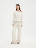 Off Shoulder Sweatshirt Lounge Set