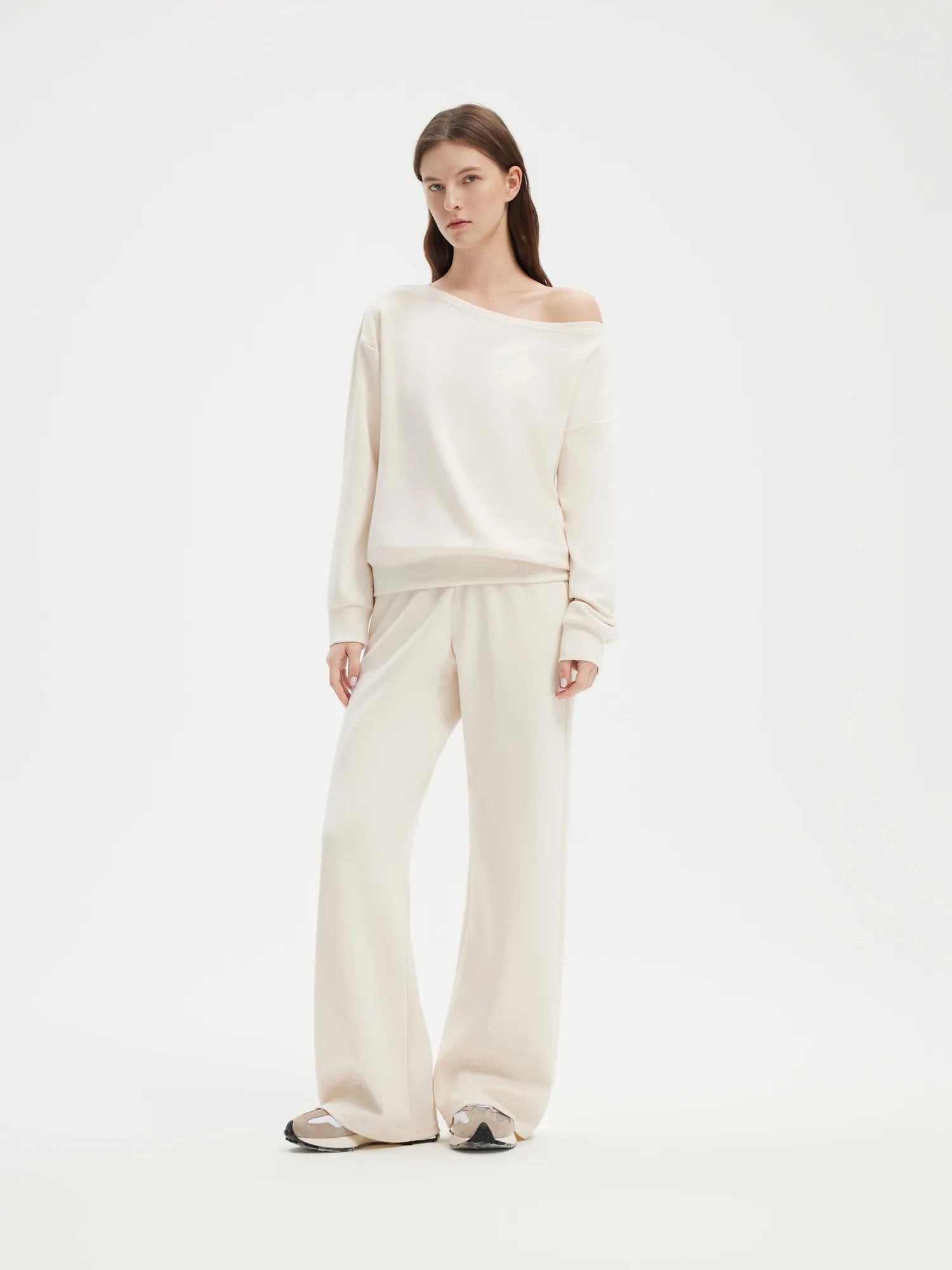 Off Shoulder Sweatshirt Lounge Set