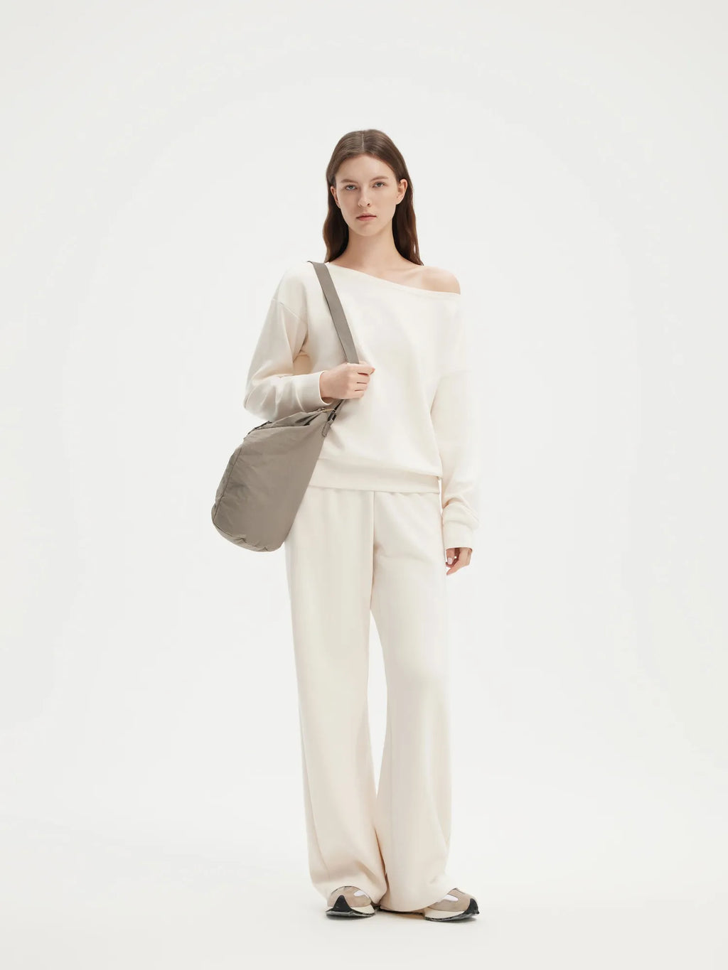 Off Shoulder Sweatshirt Lounge Set