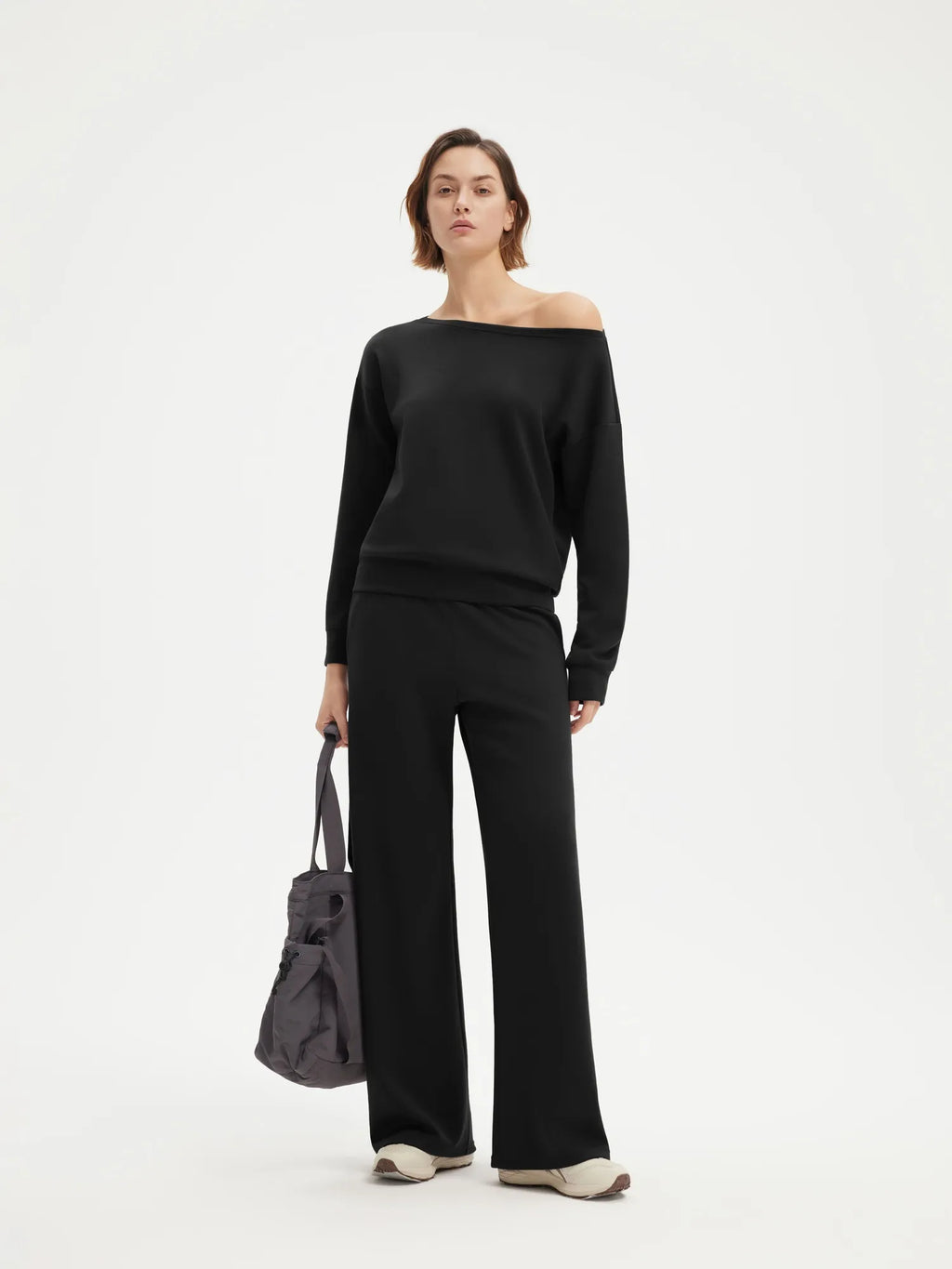 Off Shoulder Sweatshirt Lounge Set