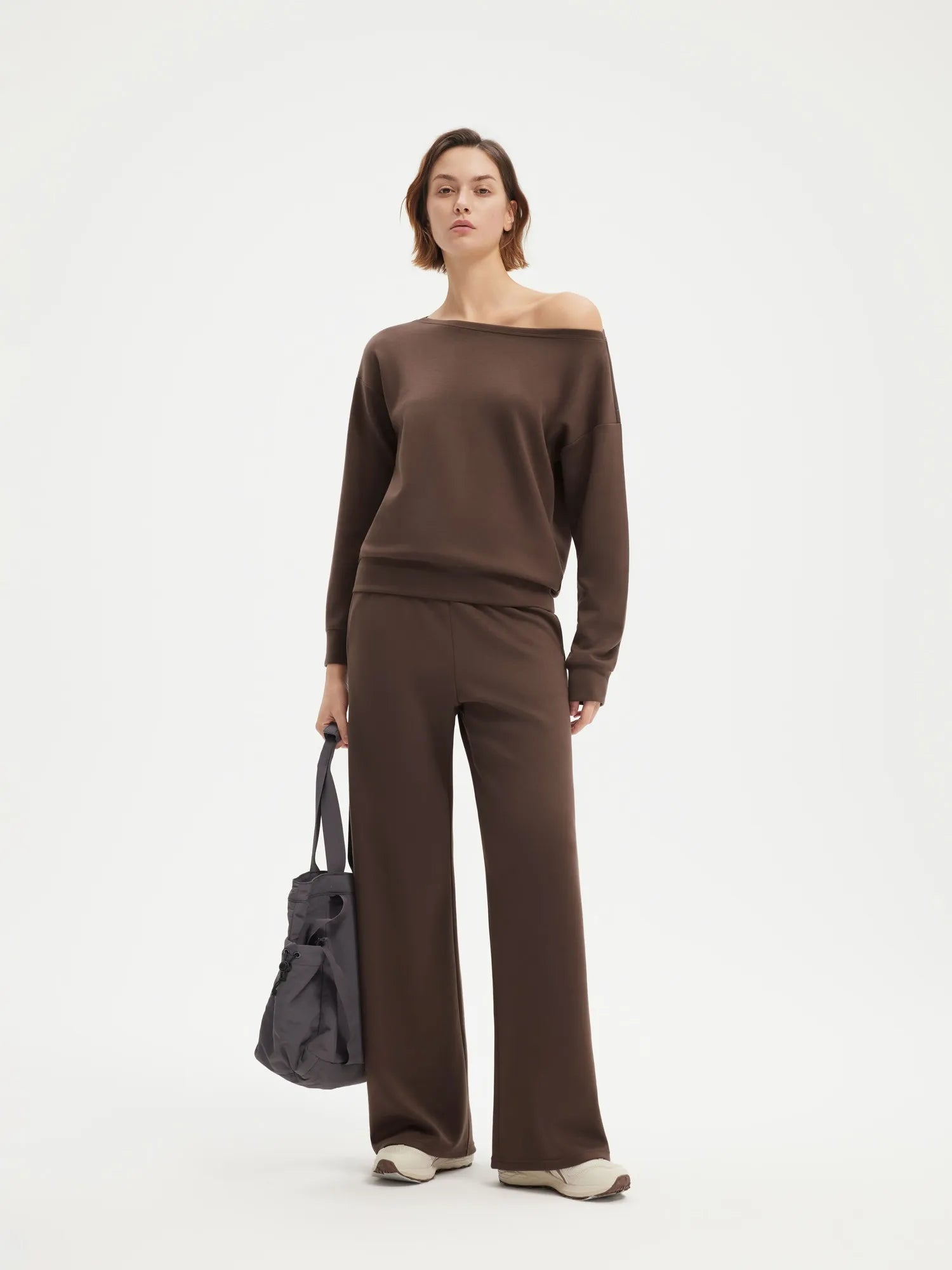 Off Shoulder Sweatshirt Lounge Set