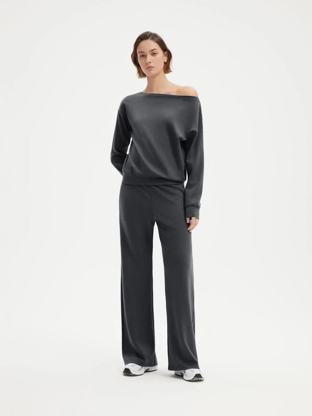 Off Shoulder Sweatshirt Lounge Set