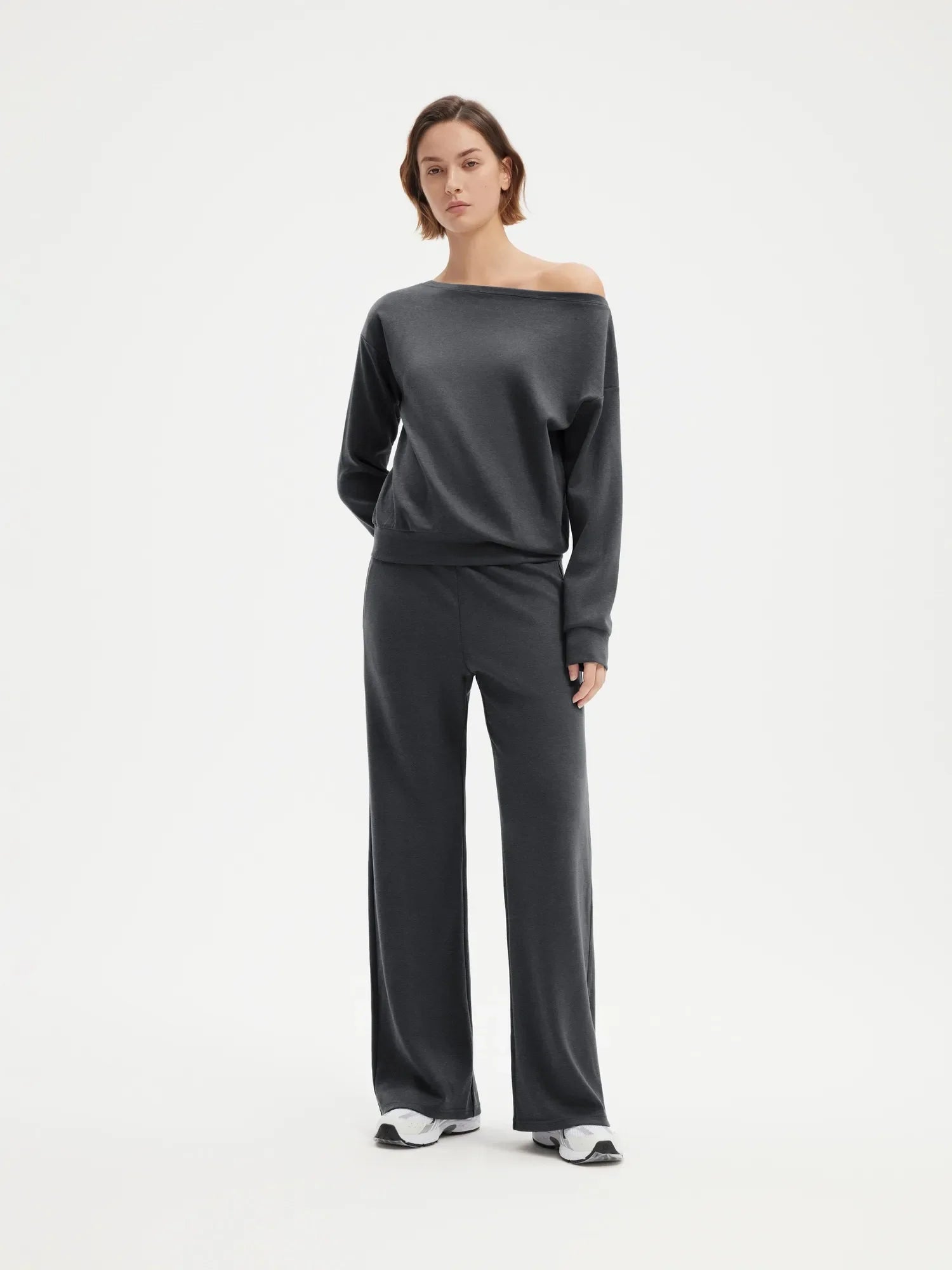 Off Shoulder Sweatshirt Lounge Set
