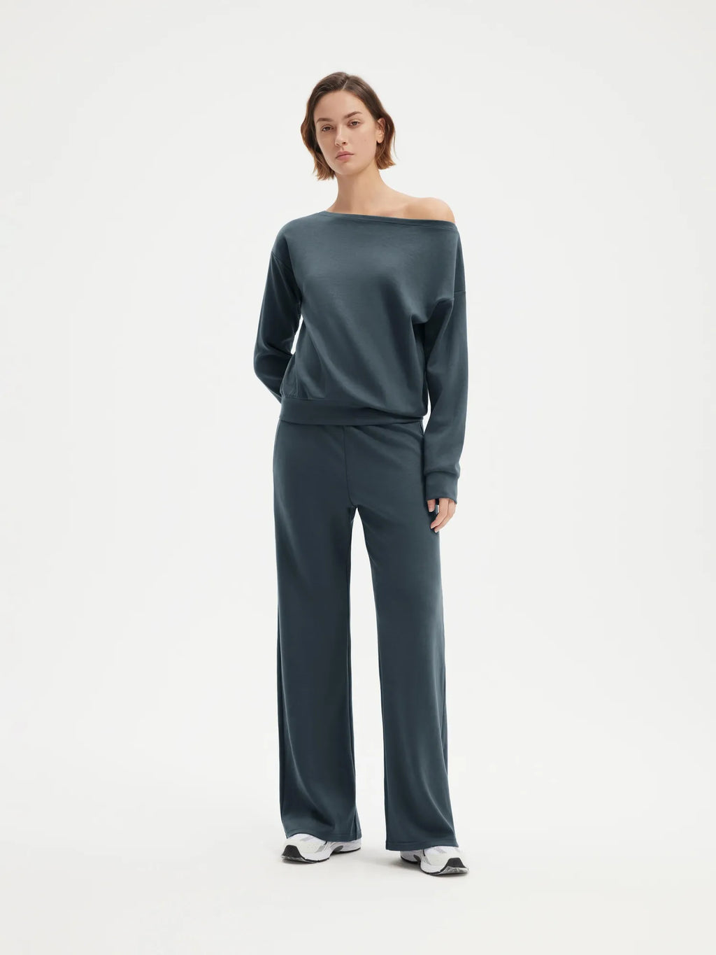 Off Shoulder Sweatshirt Lounge Set