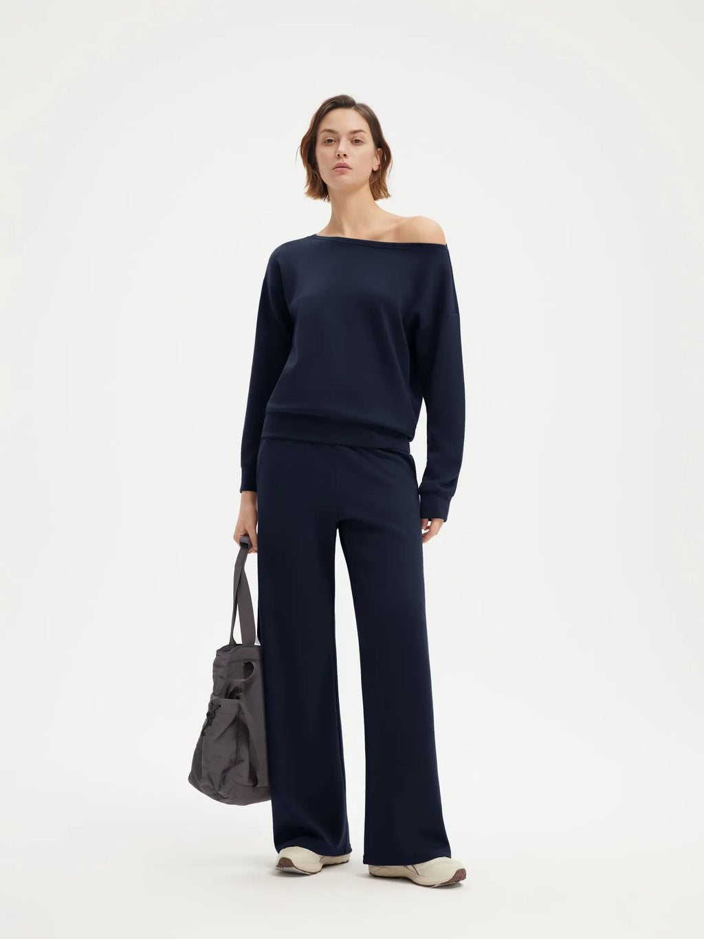Off Shoulder Sweatshirt Lounge Set