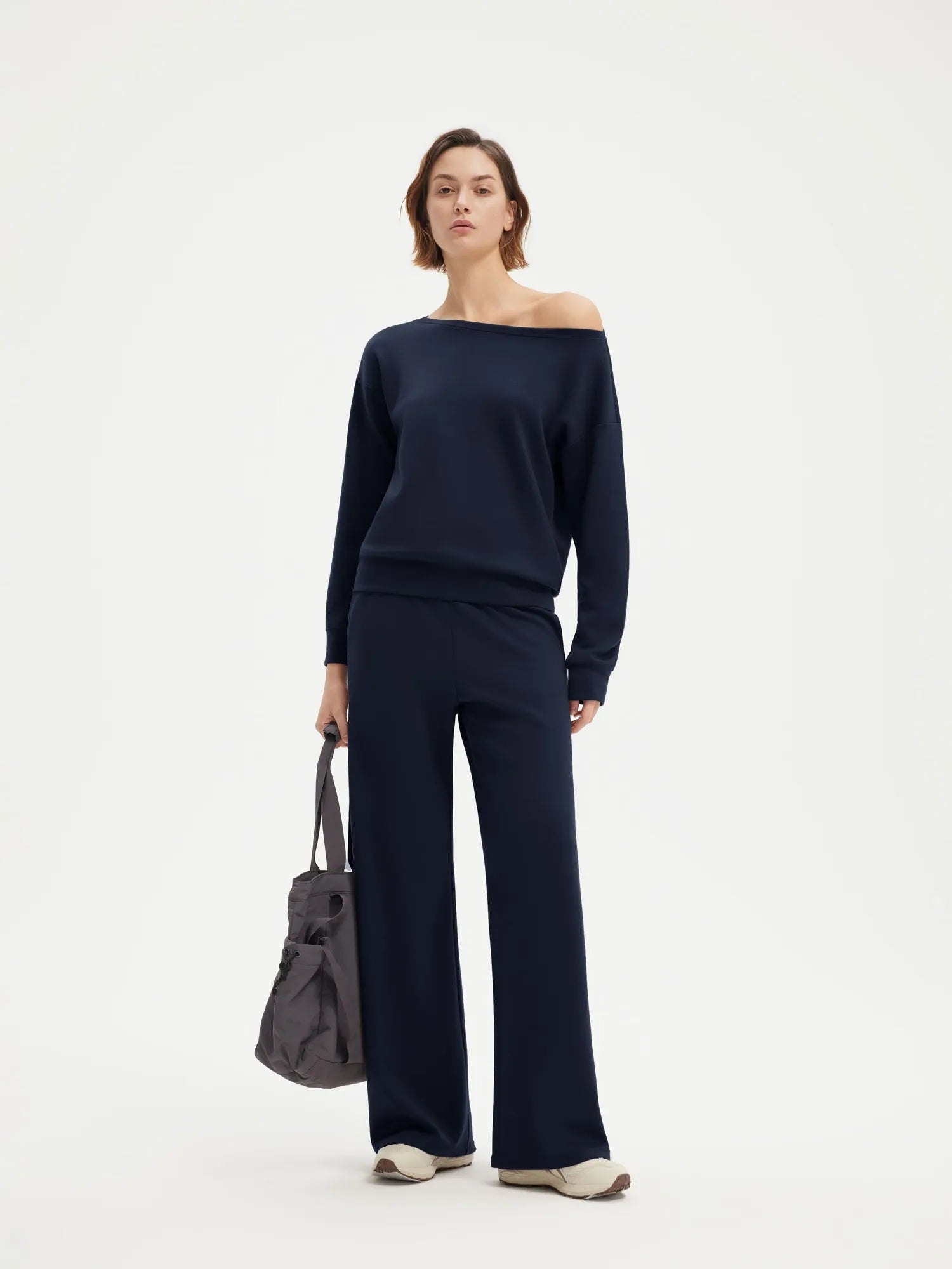 Off Shoulder Sweatshirt Lounge Set