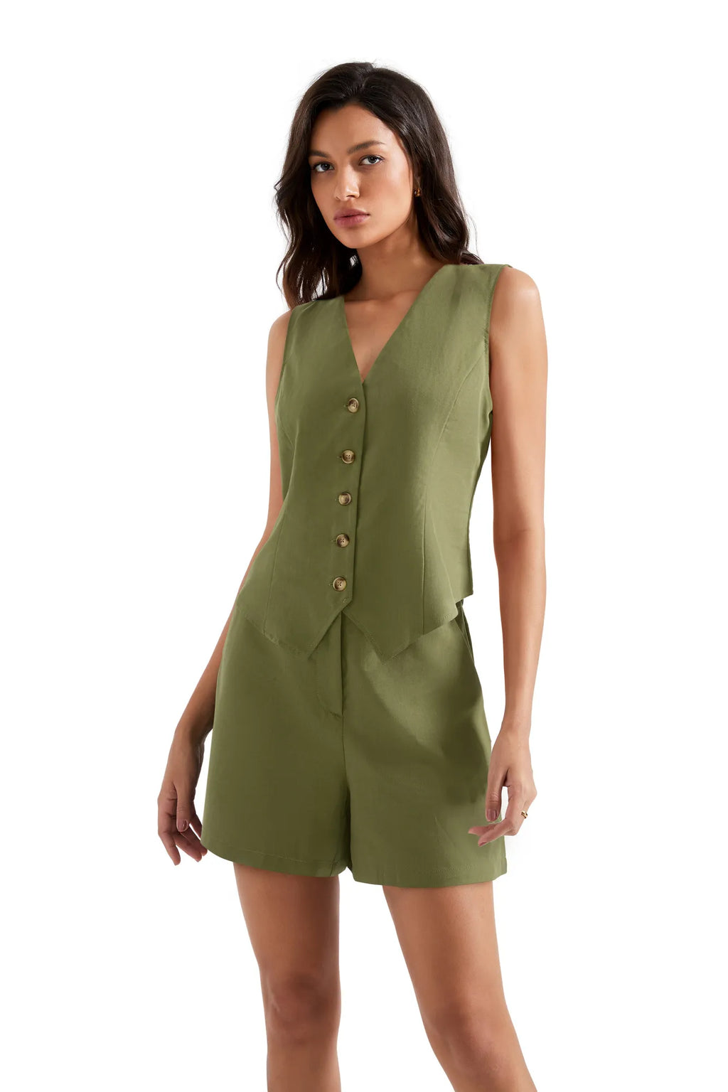 V Neck Vest Lounge Set