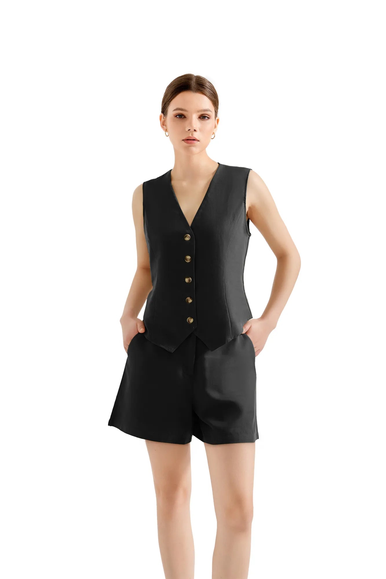 V Neck Vest Lounge Set