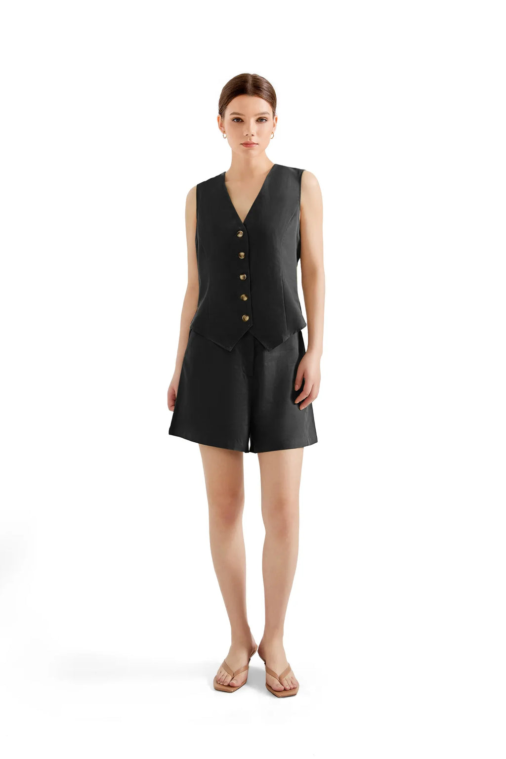 V Neck Vest Lounge Set