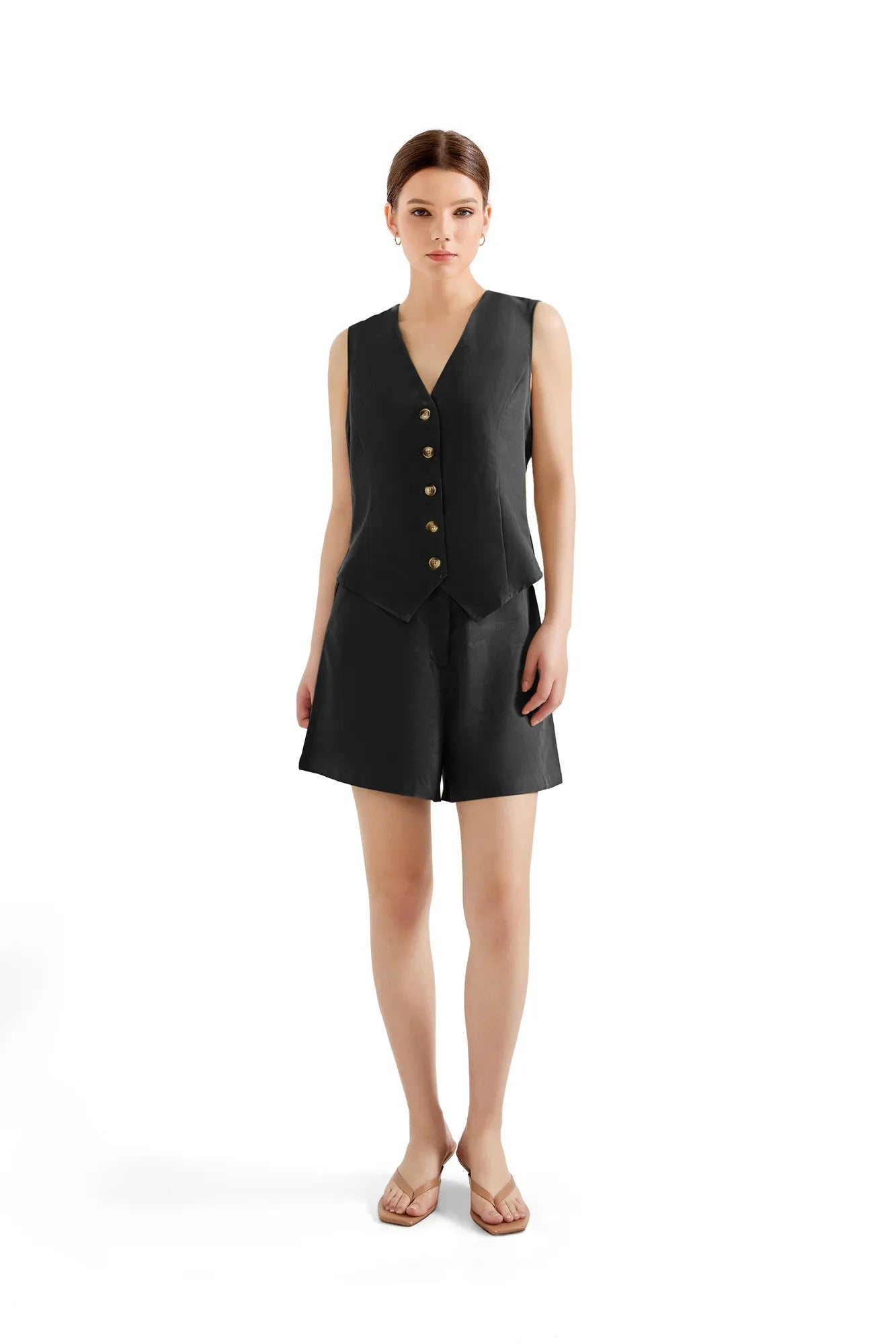 V Neck Vest Lounge Set