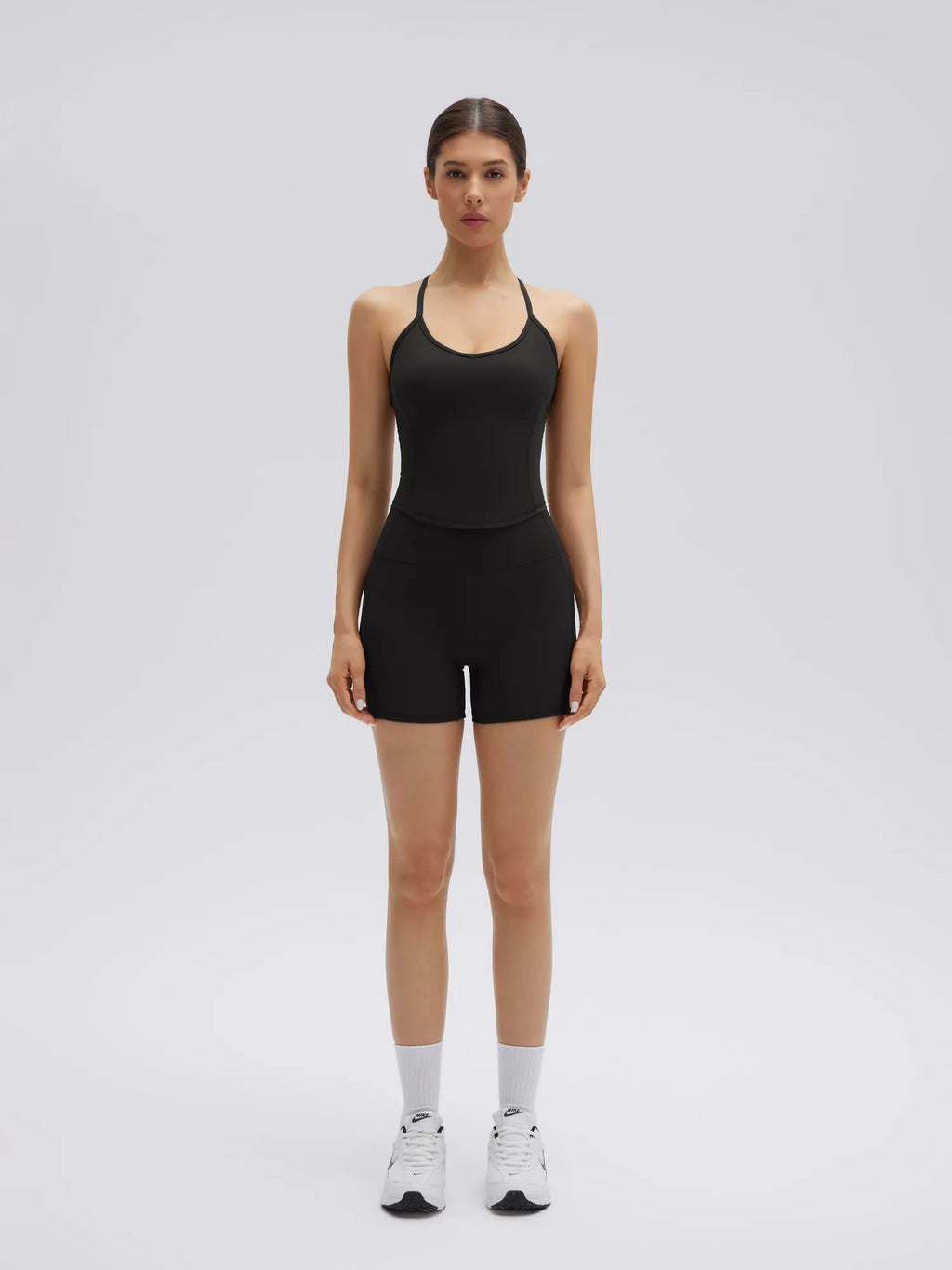 Y back strap Shorts Outfits Workout Sets