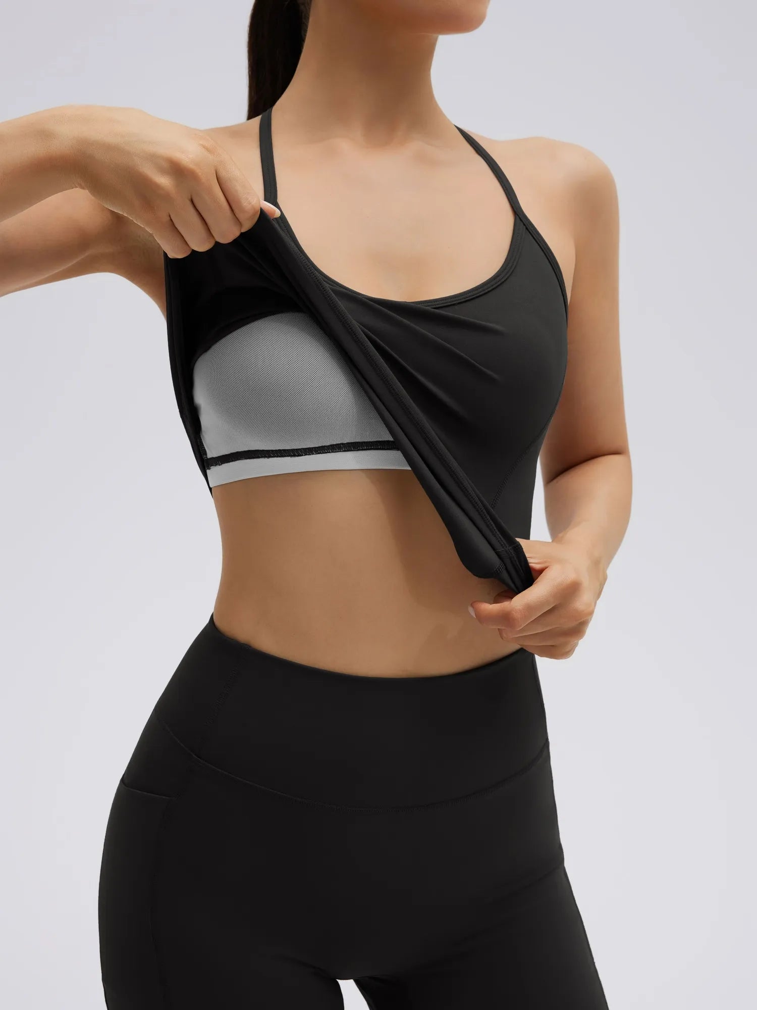 Y back strap Shorts Outfits Workout Sets