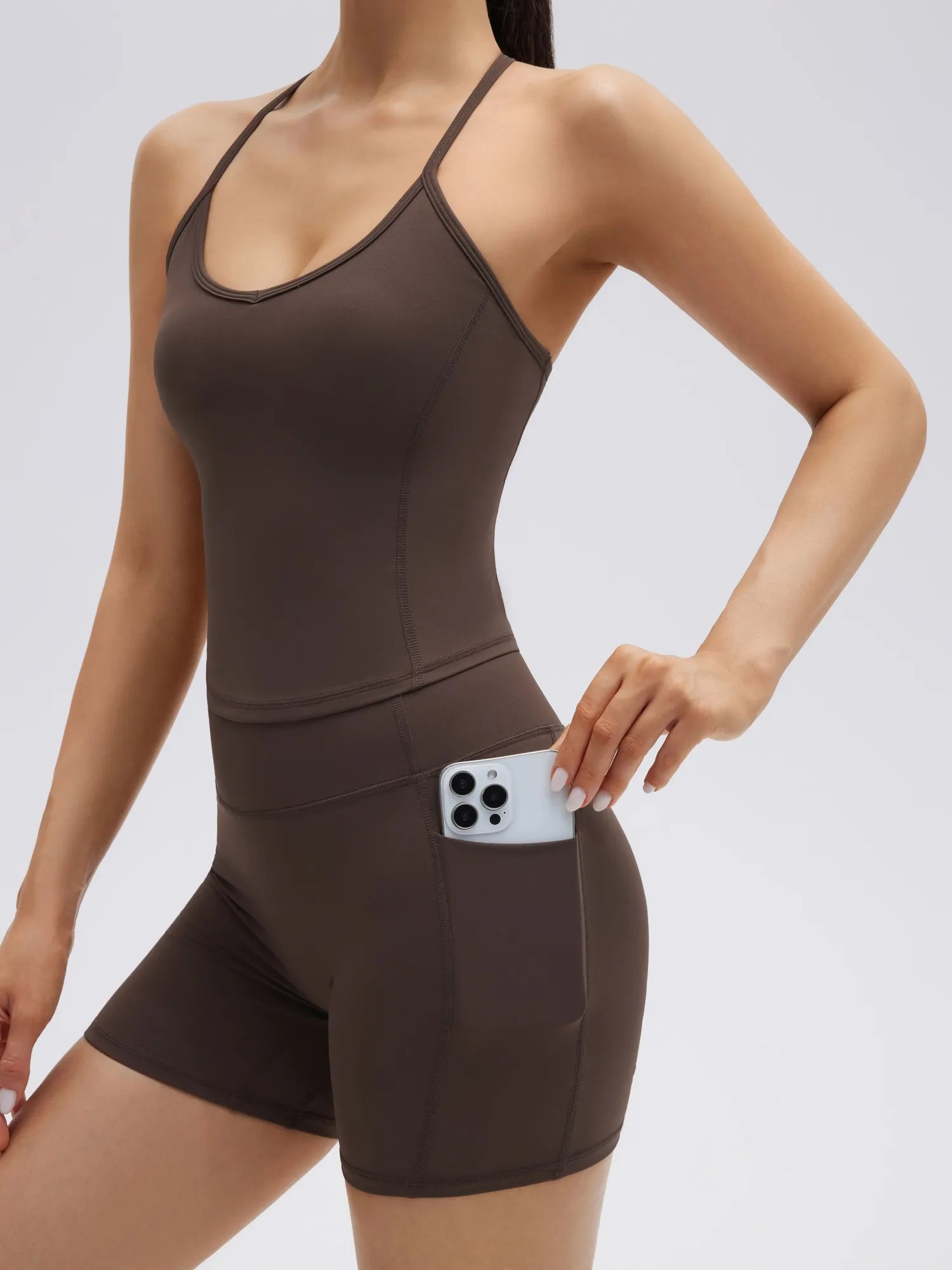 Y back strap Shorts Outfits Workout Sets