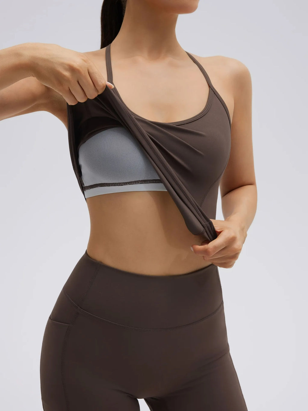 Y back strap Shorts Outfits Workout Sets