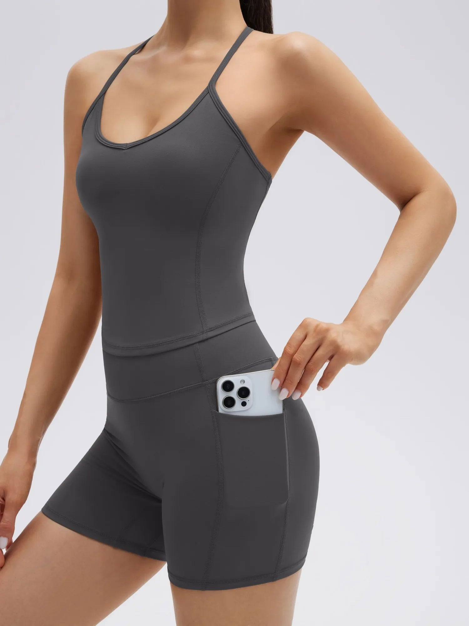 Y back strap Shorts Outfits Workout Sets