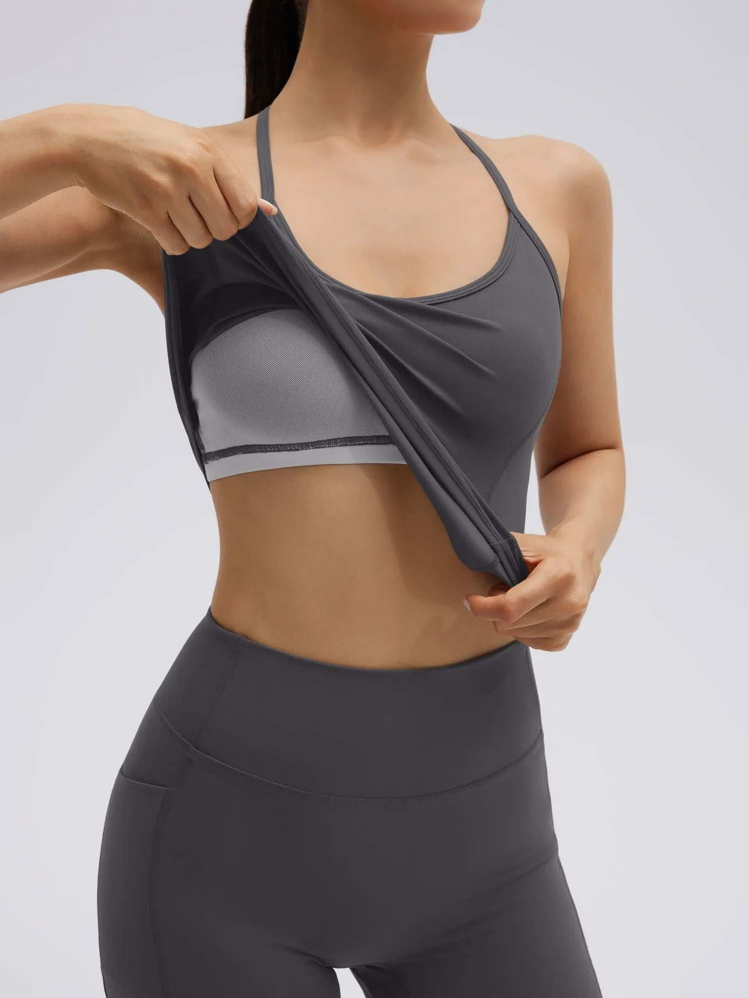 Y back strap Shorts Outfits Workout Sets