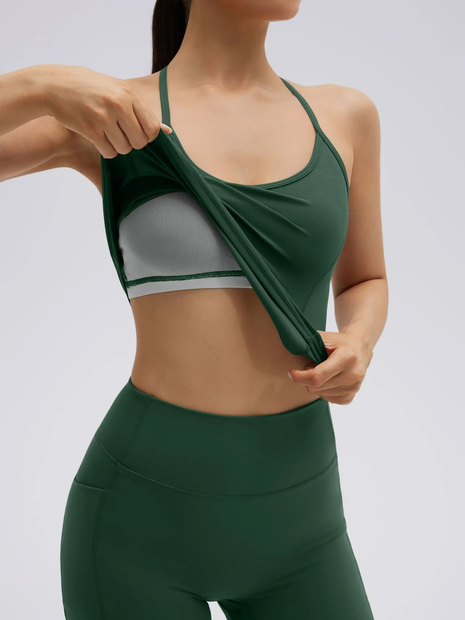 Y back strap Shorts Outfits Workout Sets