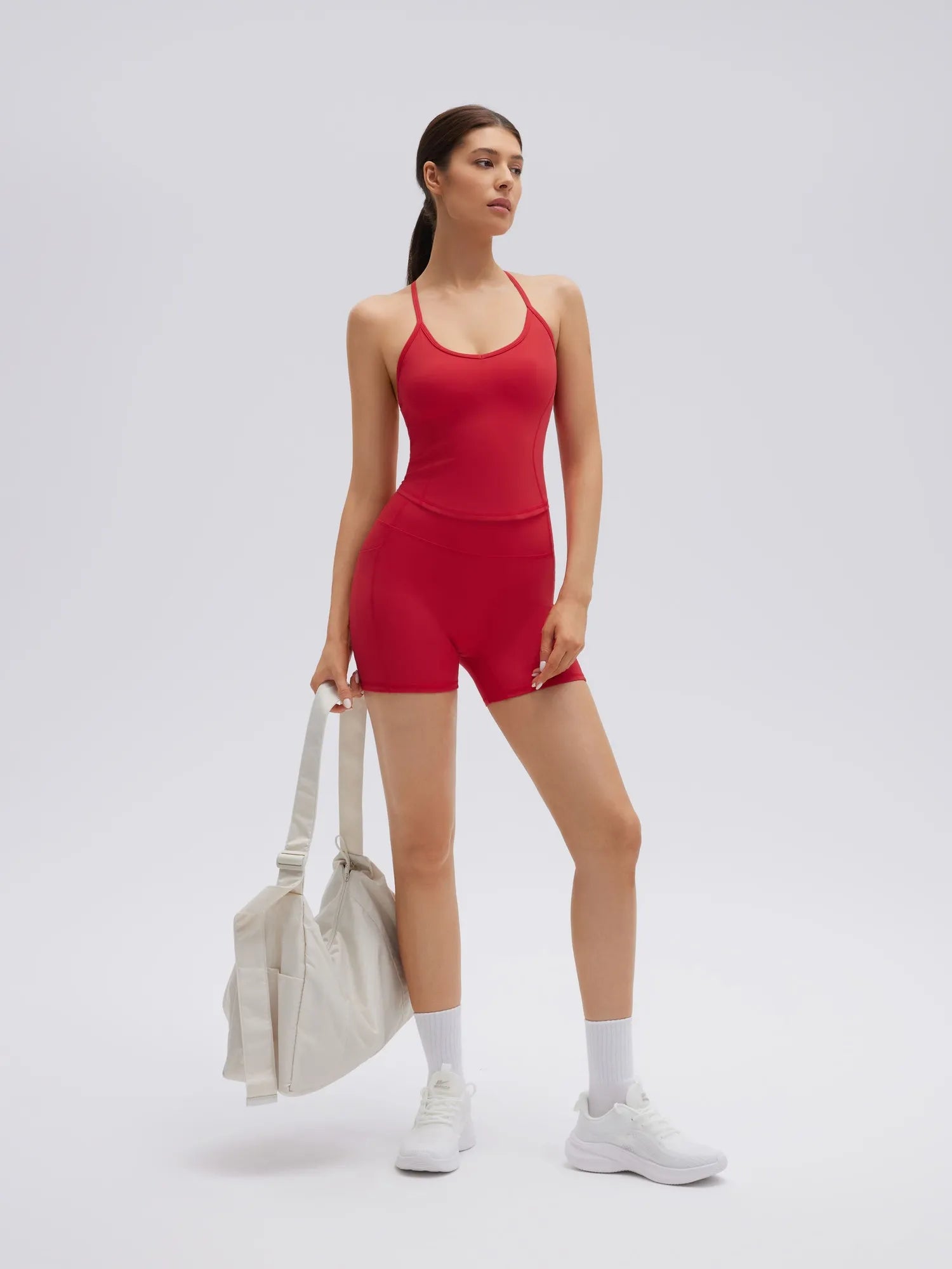 Y back strap Shorts Outfits Workout Sets