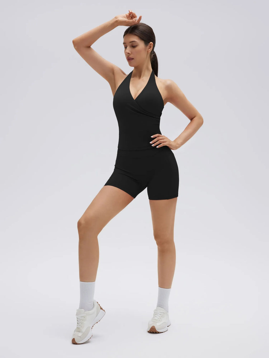 Padded Halter Open Back 2 Piece Workout Sets