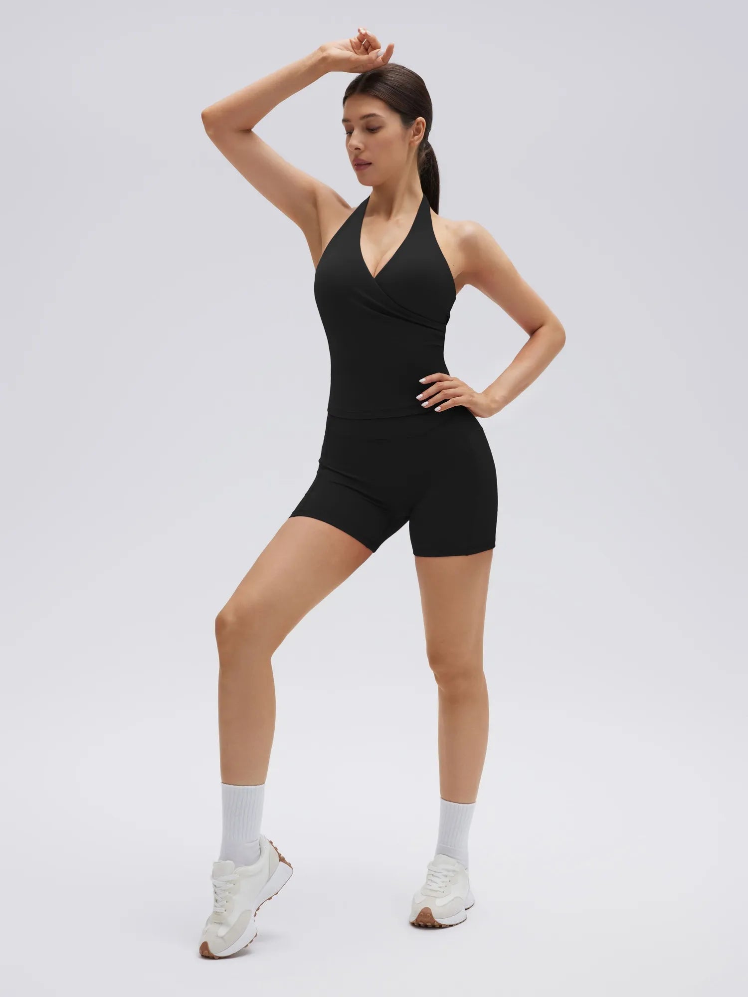 Padded Halter Open Back 2 Piece Workout Sets