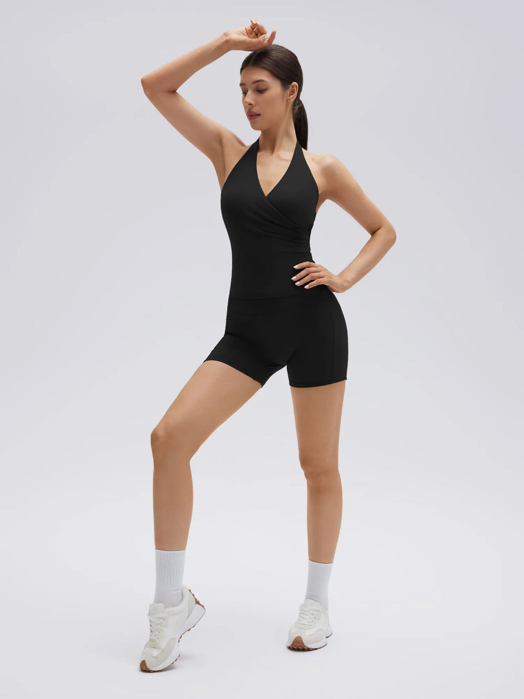 Padded Halter Open Back 2 Piece Workout Sets