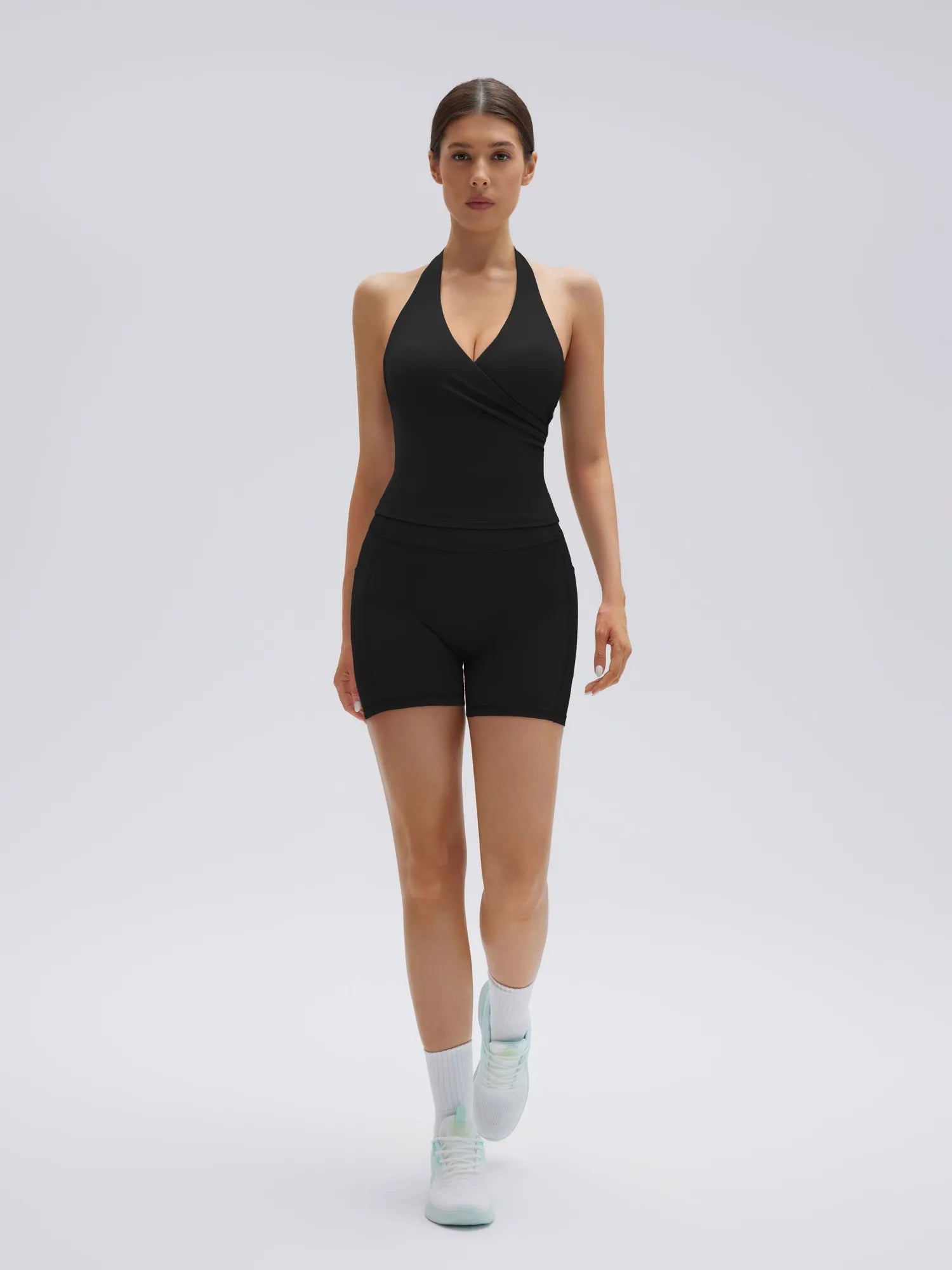 Padded Halter Open Back 2 Piece Workout Sets