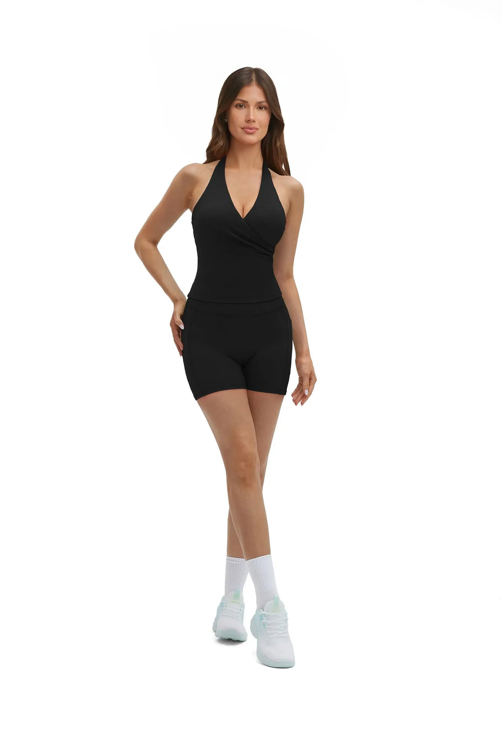 Padded Halter Open Back 2 Piece Workout Sets
