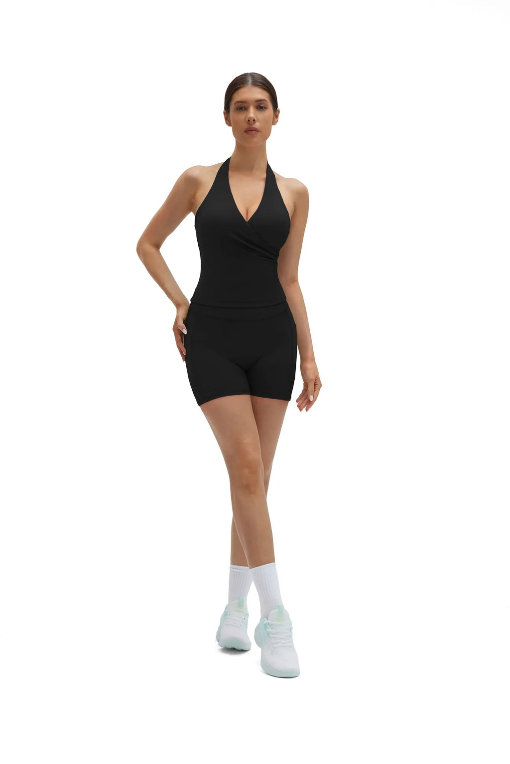 Padded Halter Open Back 2 Piece Workout Sets